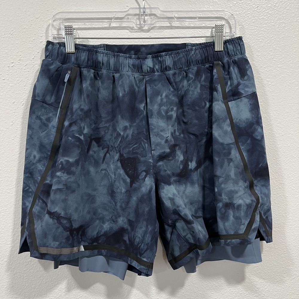 LULULEMON LAB SURGE SHORT 6" LINED ONYX BLUE / BLACK  Tidal Wash L